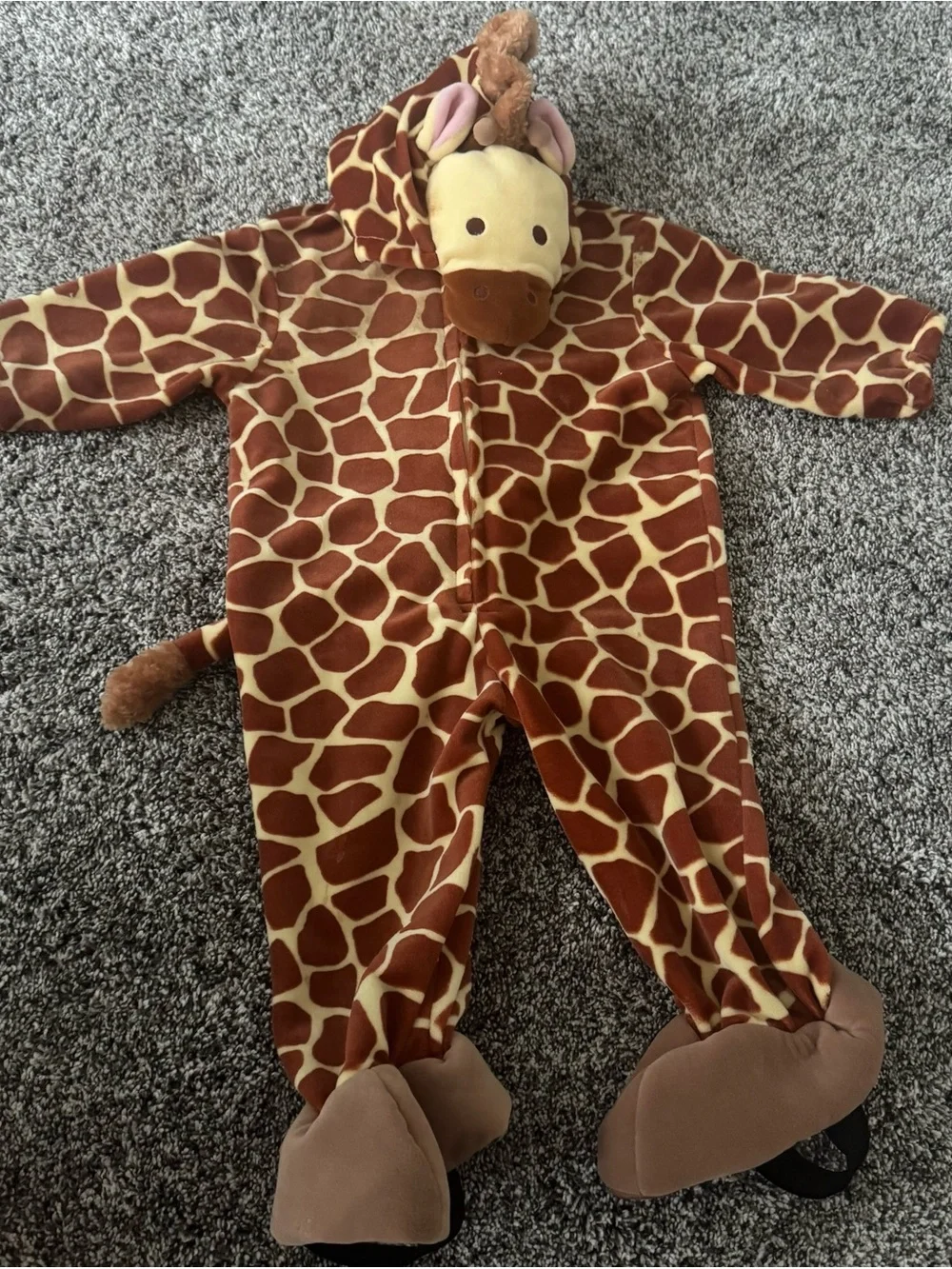 Giraffe Plush Hooded One-Piece for Kids - Brown